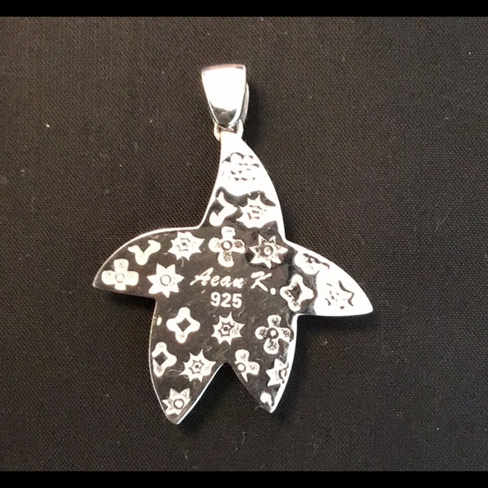🆕 Murano Millefiori Silver Starfish Pendant - Picture 3 of 3